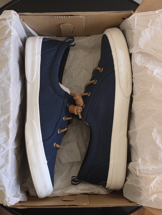 Sperry Shoes - Women's Navy Canvas Casual Sneakers with Contrast White Sole